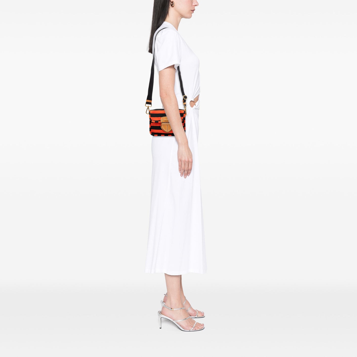 Prada Canvas Canapa Righe Striped Messenger Bag
