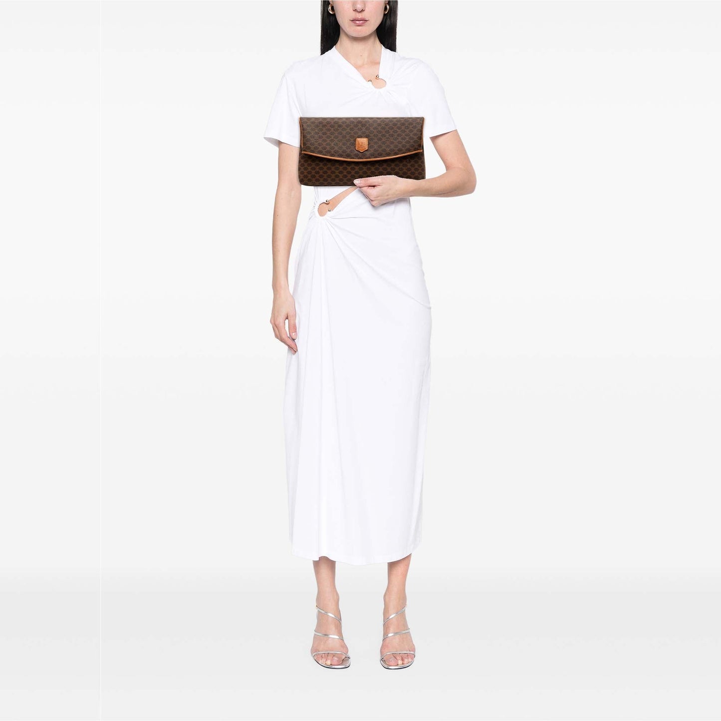 Celine Macadam Coated Canvas Clutch
