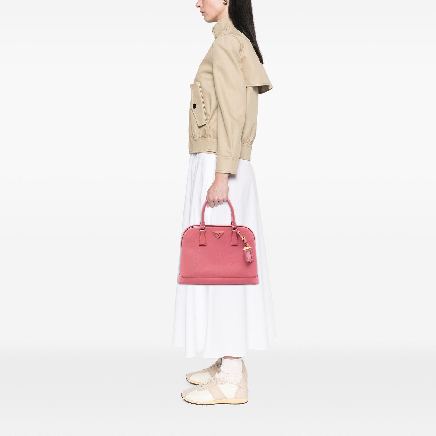 Prada Medium Saffiano Lux Open Promenade Satchel