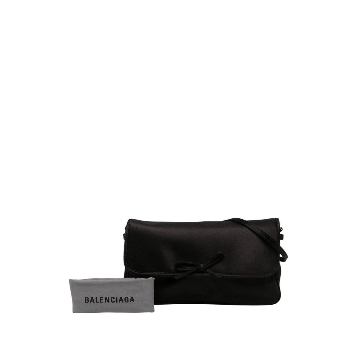Balenciaga Satin Leopolda Pochette — Black