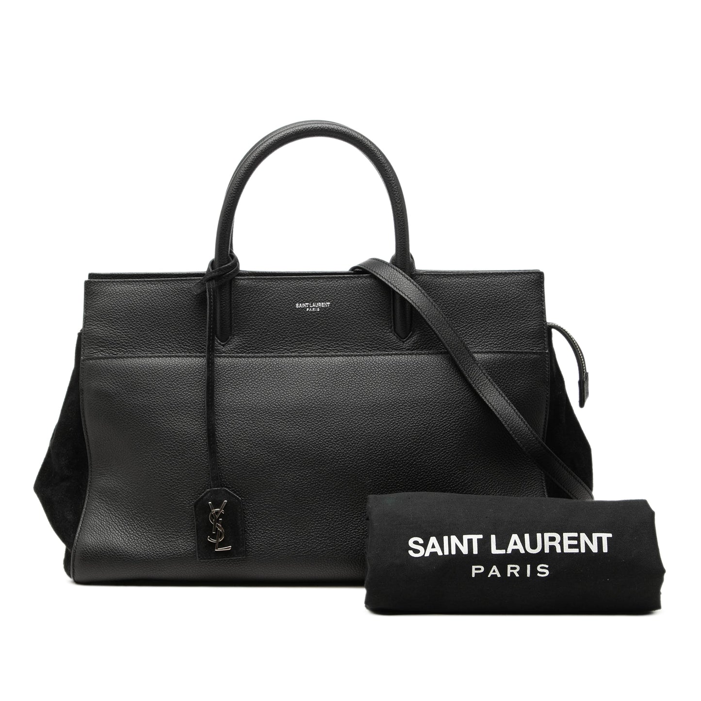 Saint Laurent Medium Grained Calfskin Cabas Rive Gauche Satchel