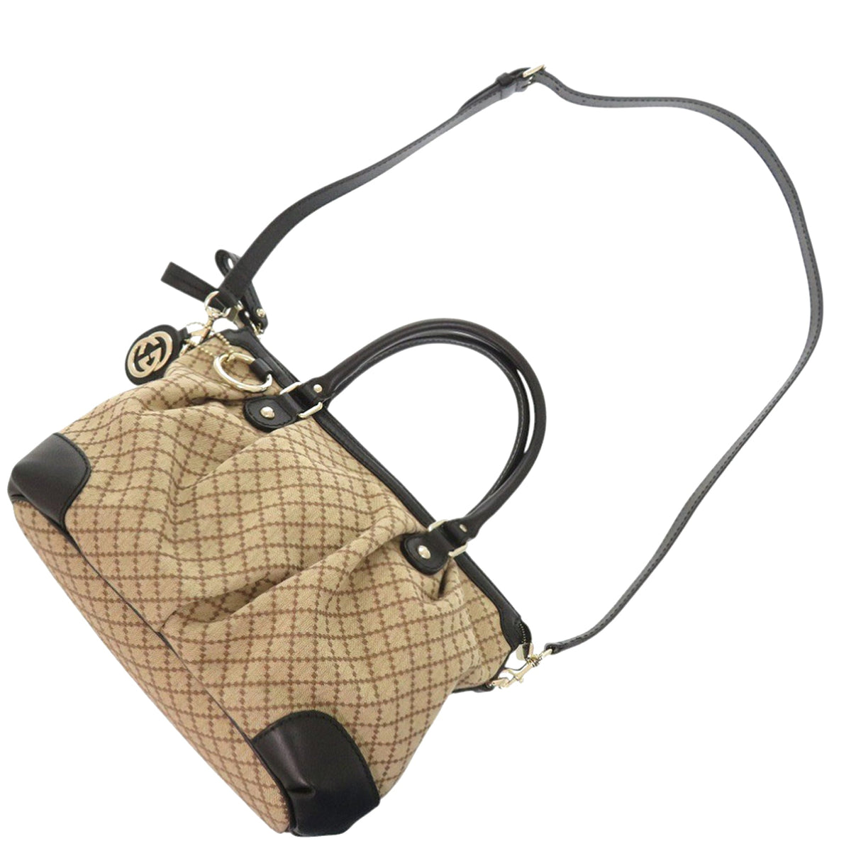 Gucci Diamante Canvas Sukey Satchel