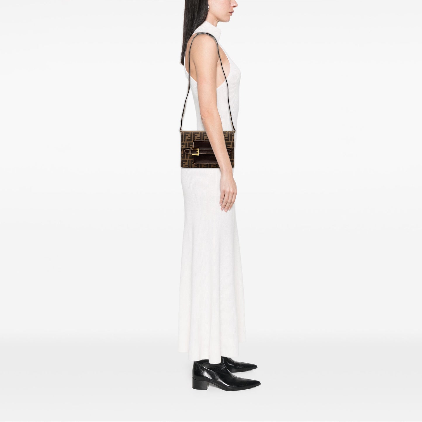 Fendi Zucca Canvas Shoulder Bag