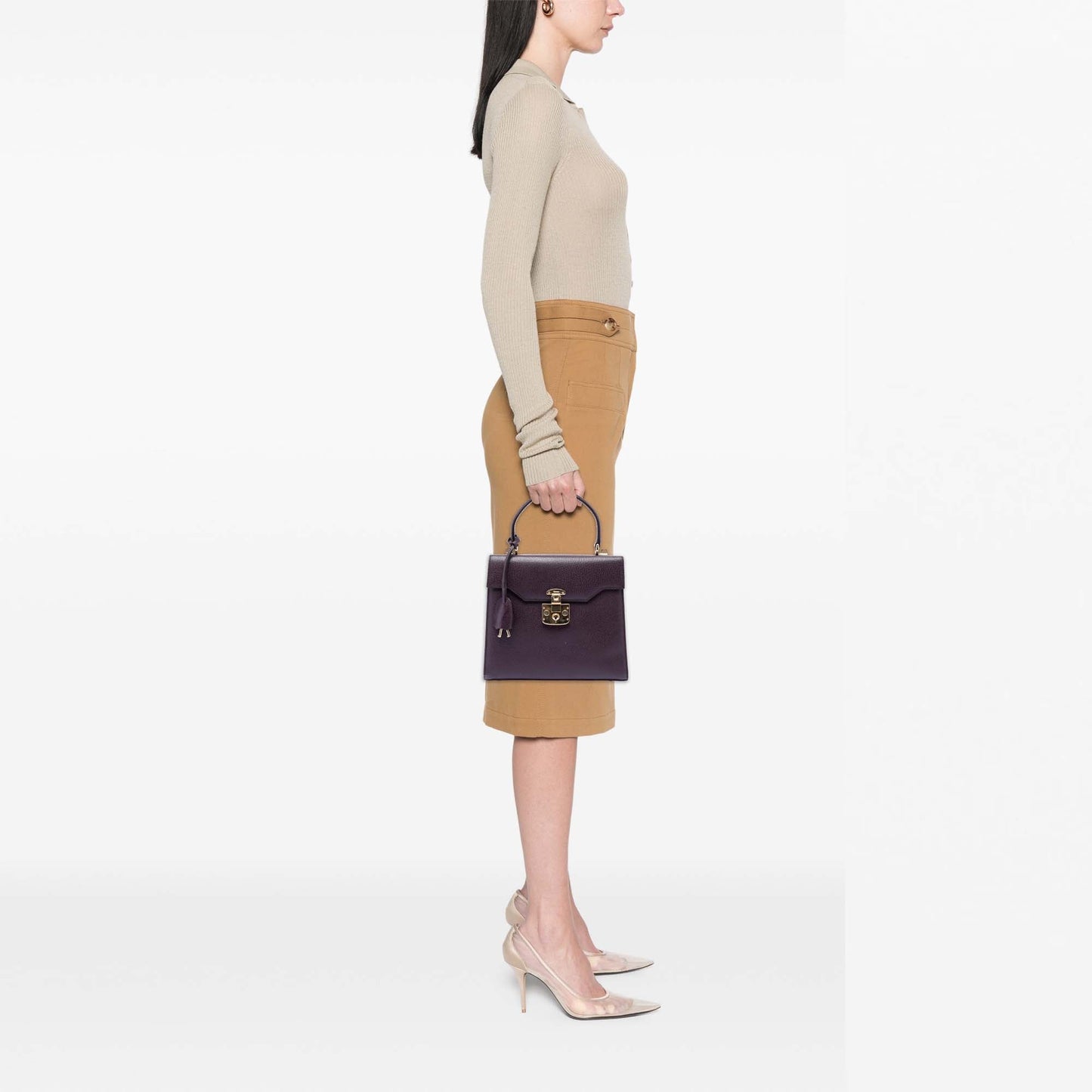 Gucci Calfskin Lady Lock Satchel