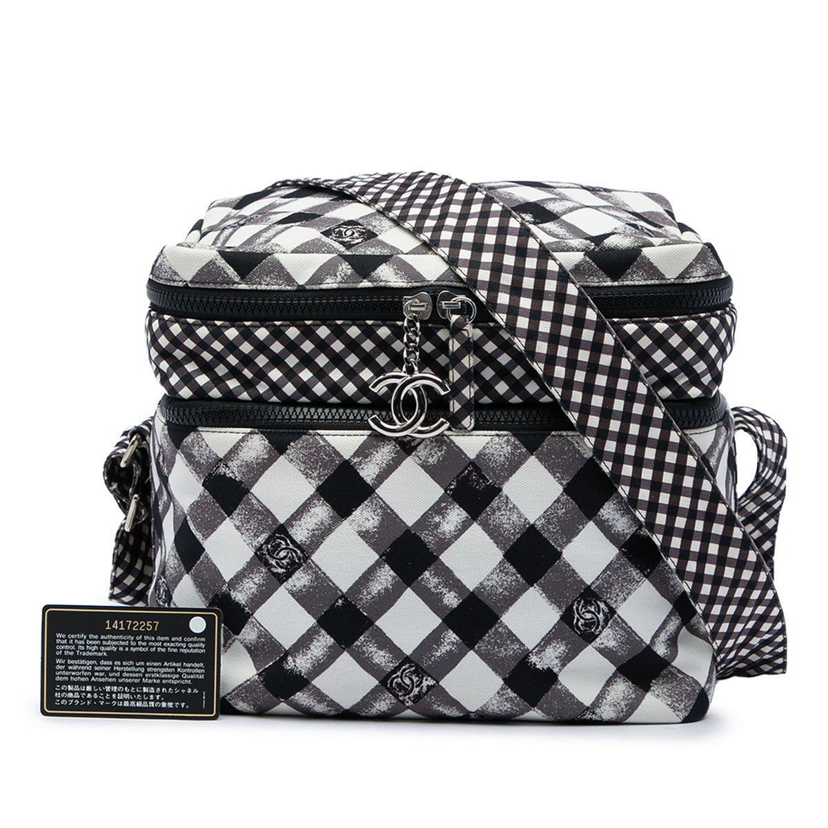 Chanel CC Canvas Gingham Lunch Box Shoulder Bag