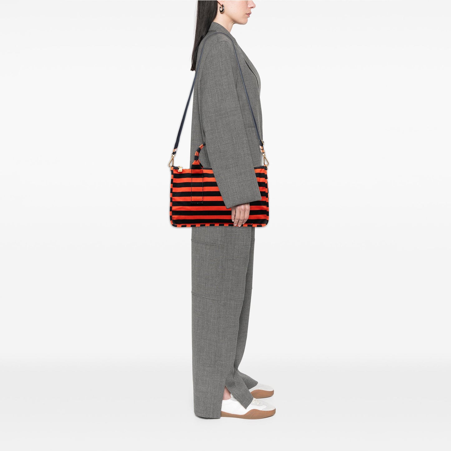 Prada Large Canvas Canapa Righe Striped Satchel