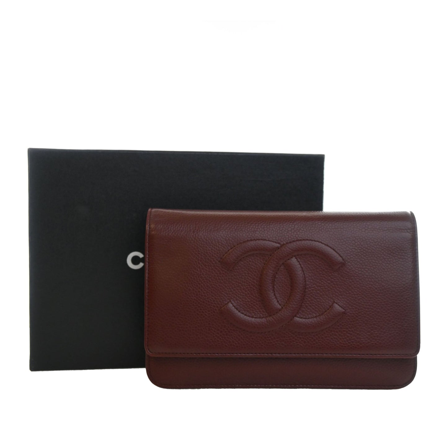 Chanel CC Caviar Wallet On Chain