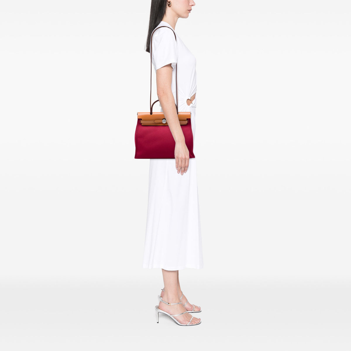 Hermès Toile Herbag Zip 31 — Red