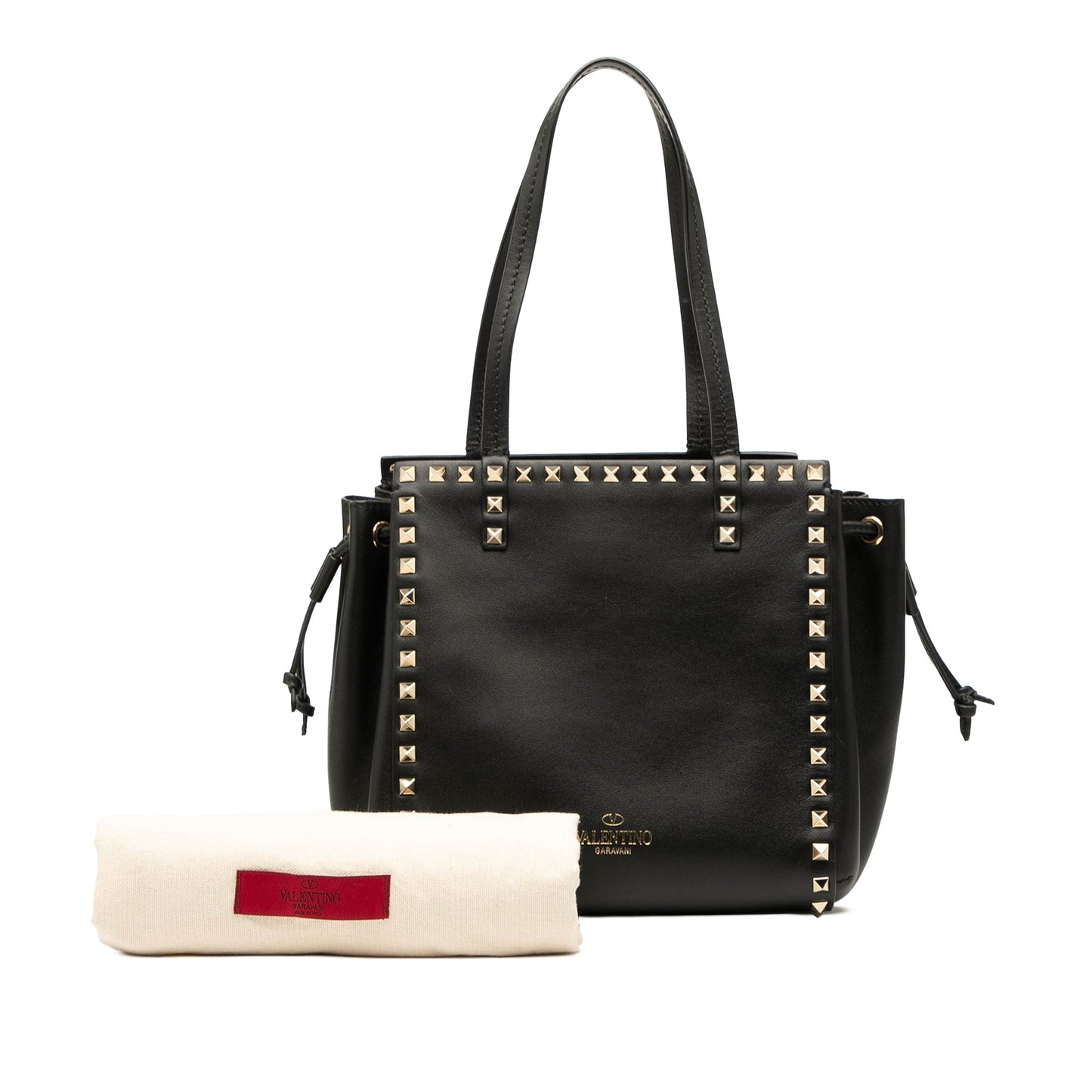 Valentino Leather Rockstud Drawstring Tote
