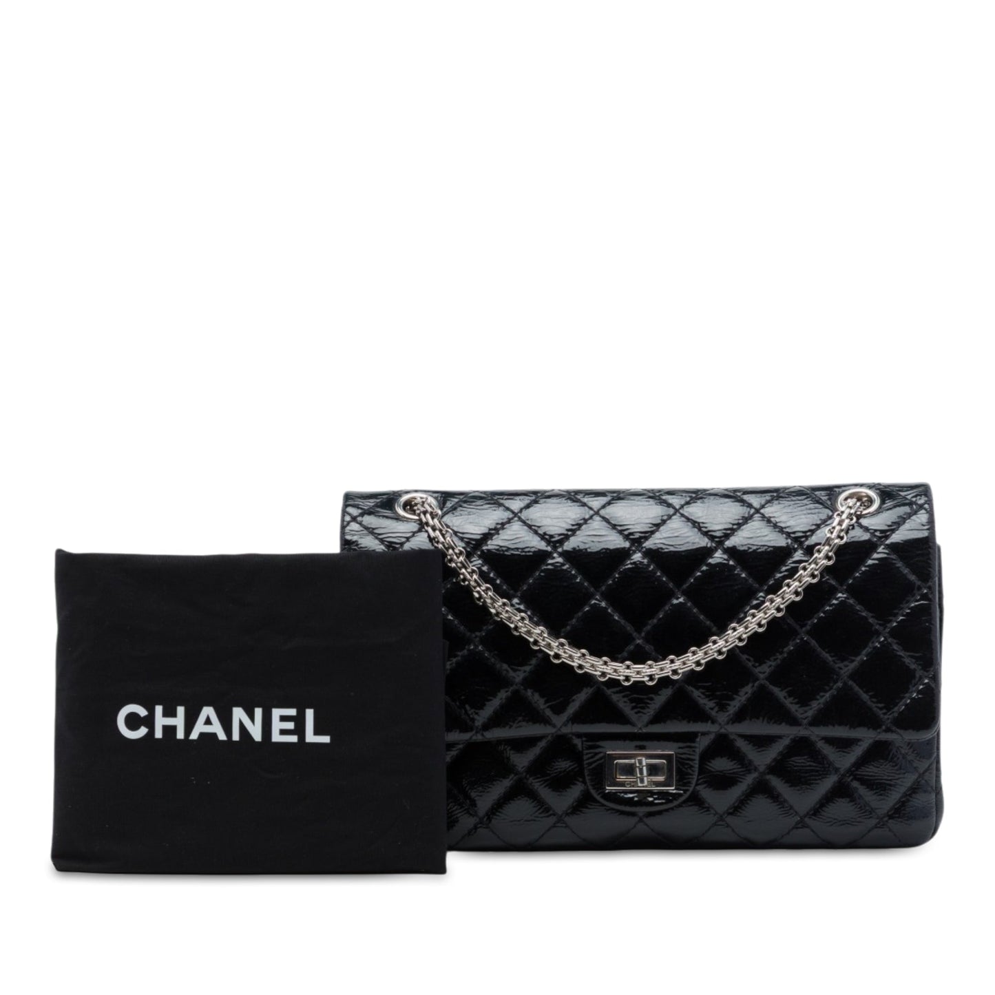 Chanel Quilted Crinkled Patent Reissue 2.55 Double Flap 226