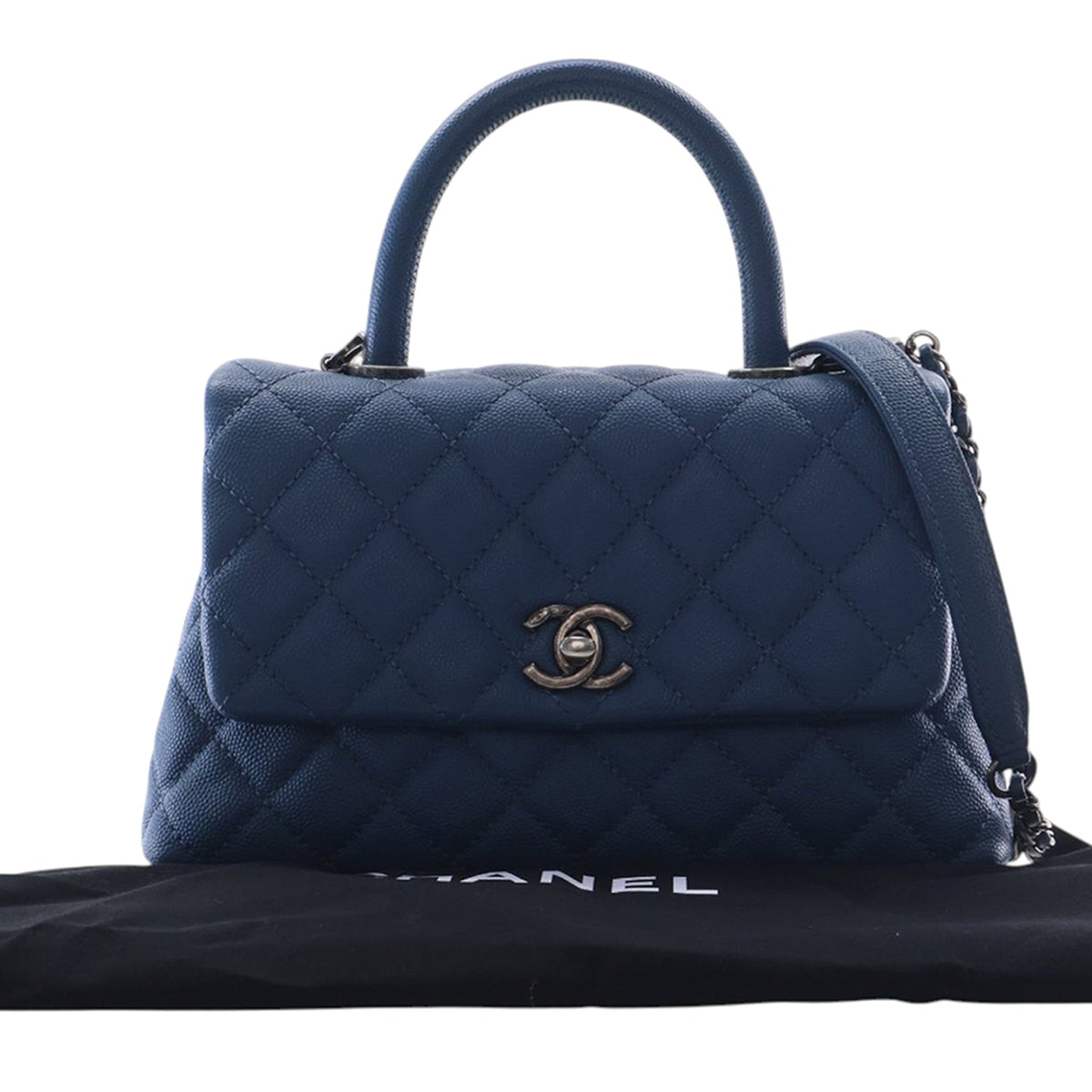 Chanel Mini Quilted Caviar Coco Top Handle Bag