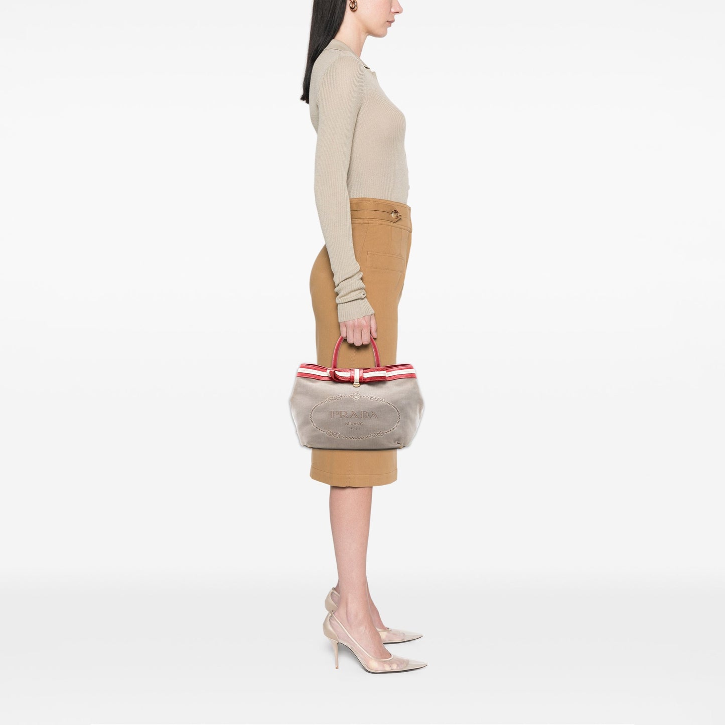 Prada Canvas Canapa Logo Tote