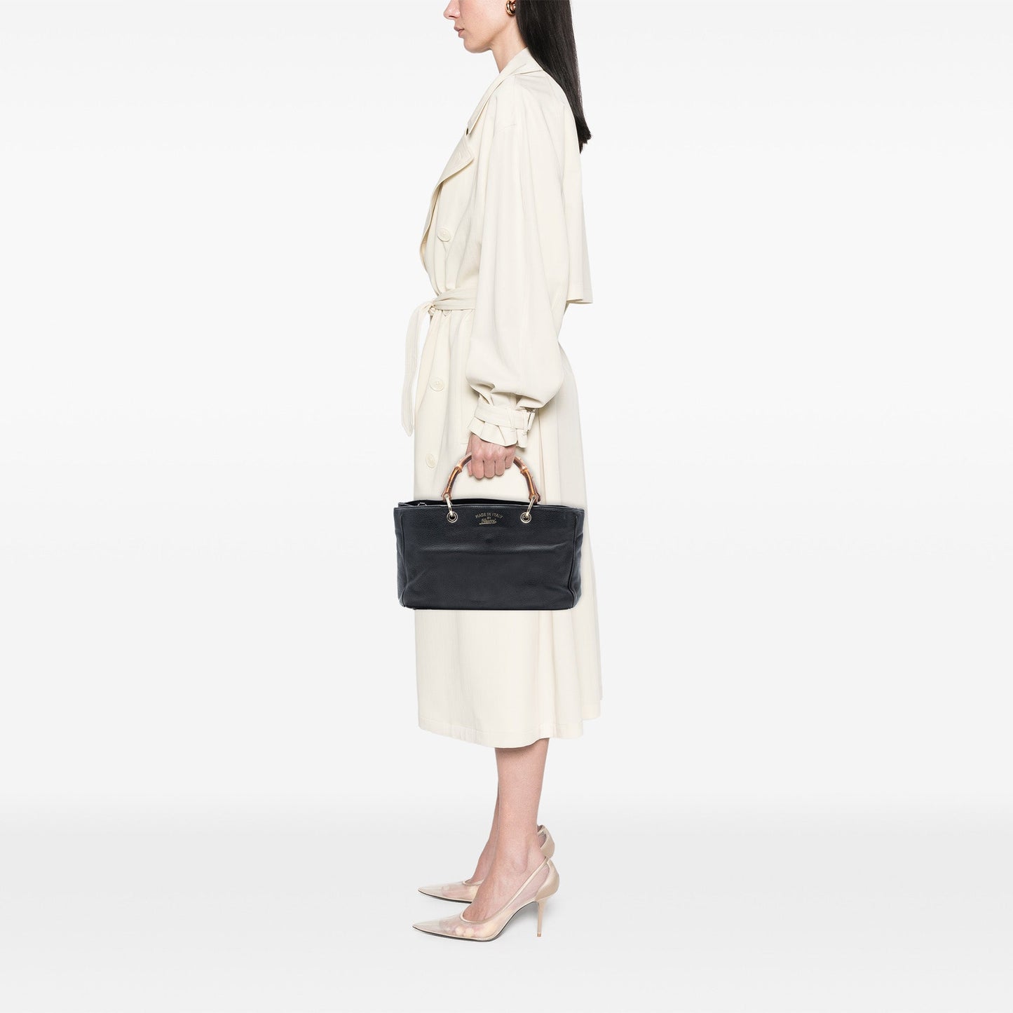 Gucci Medium Calfskin Bamboo Shopper Satchel