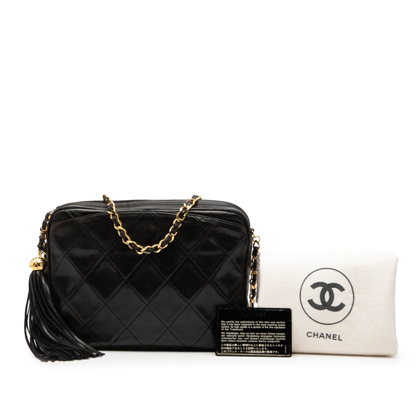Chanel CC Quilted Lambskin Tassel Camera Bag