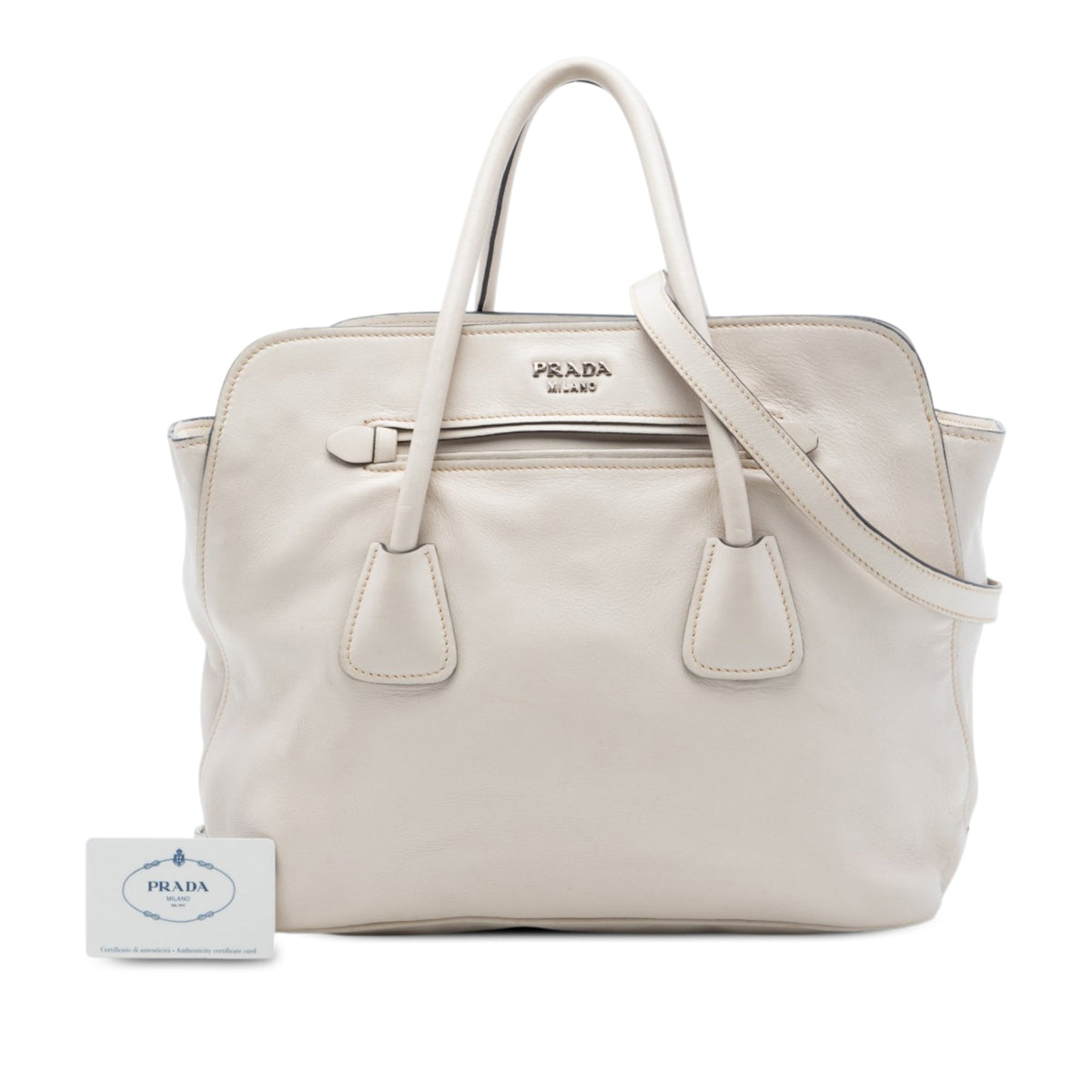 Prada Soft Calf Convertible Shopping Tote