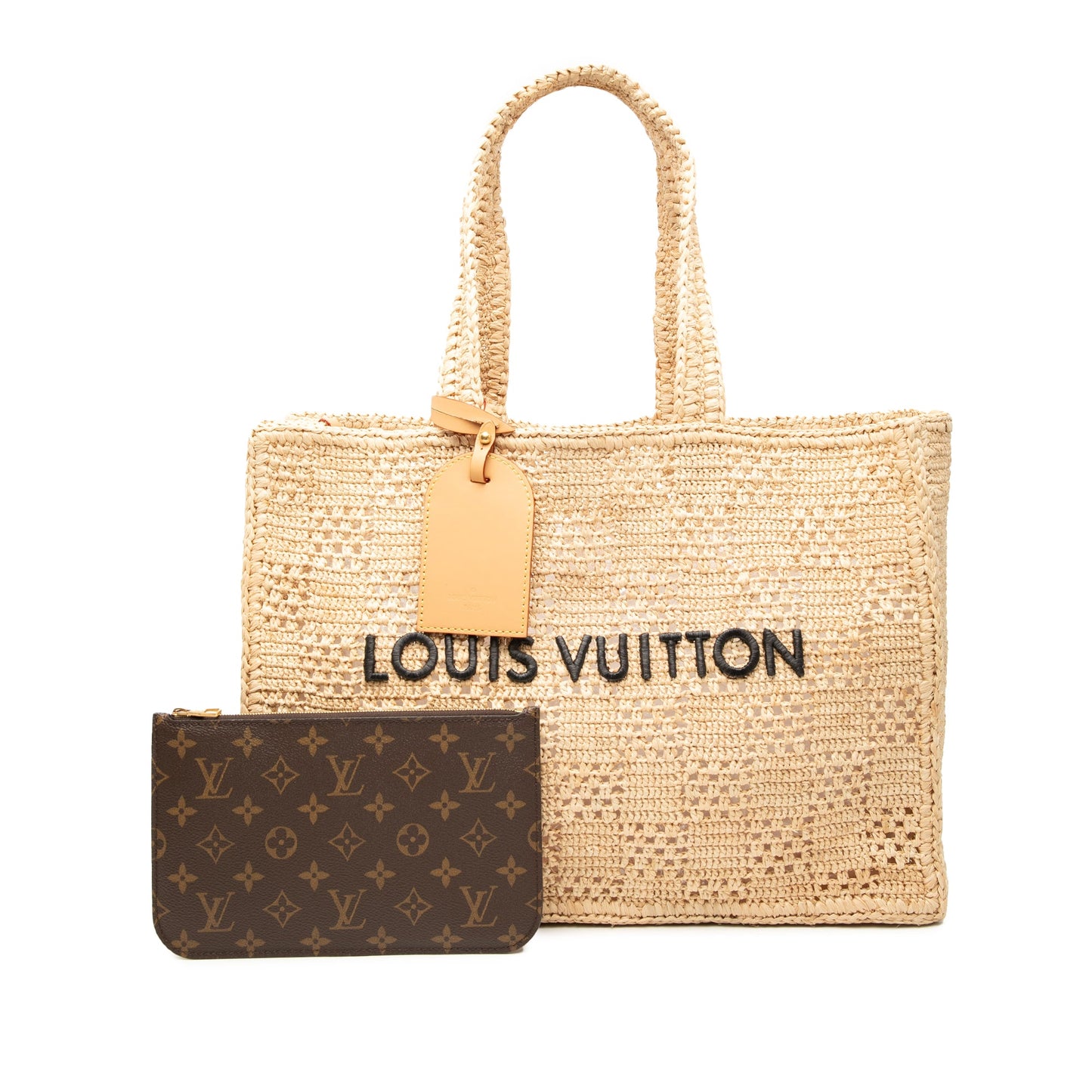 Louis Vuitton Damier Raffia Summer Shopper Tote MM