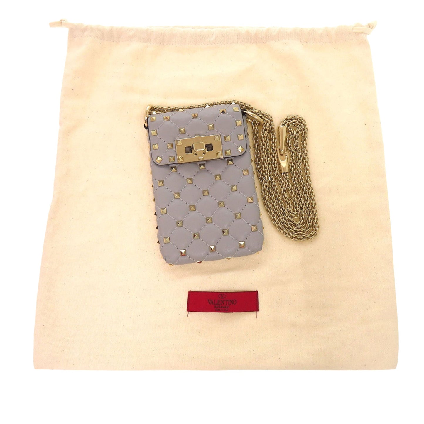 Valentino Lambskin Rockstud Spike Phone Case Crossbody