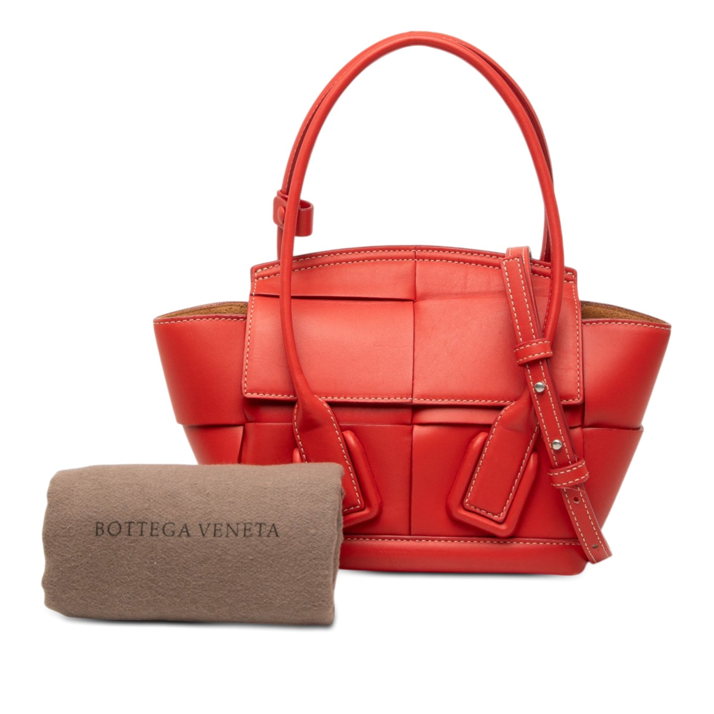 Bottega Veneta Mini Leather Maxi Intrecciato The Arco Tote