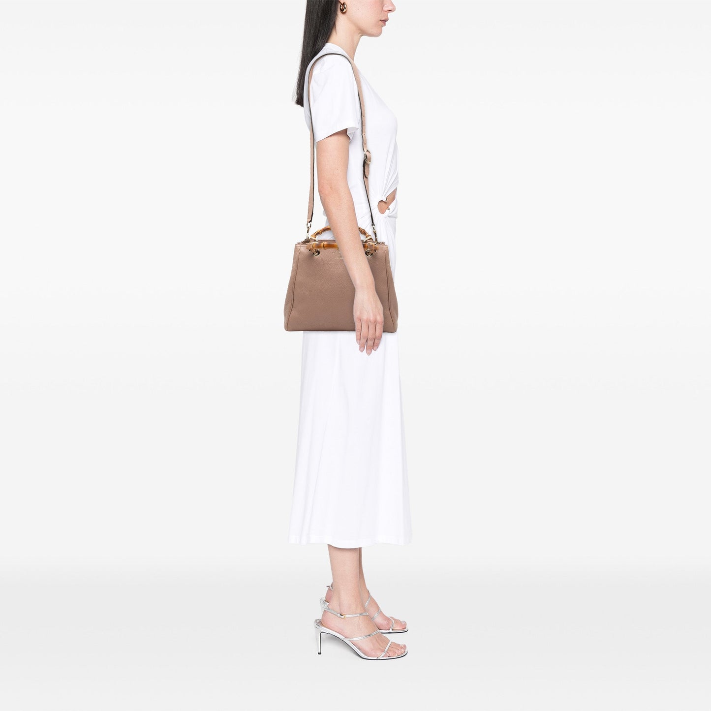 Gucci Small Calfskin Bamboo Shopper Satchel