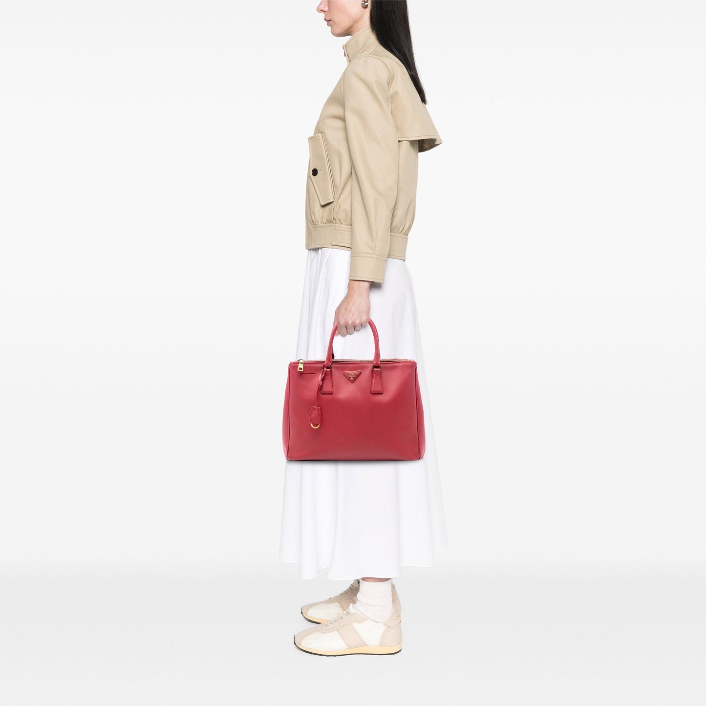 Prada Large Saffiano Lux Galleria Double Zip Satchel