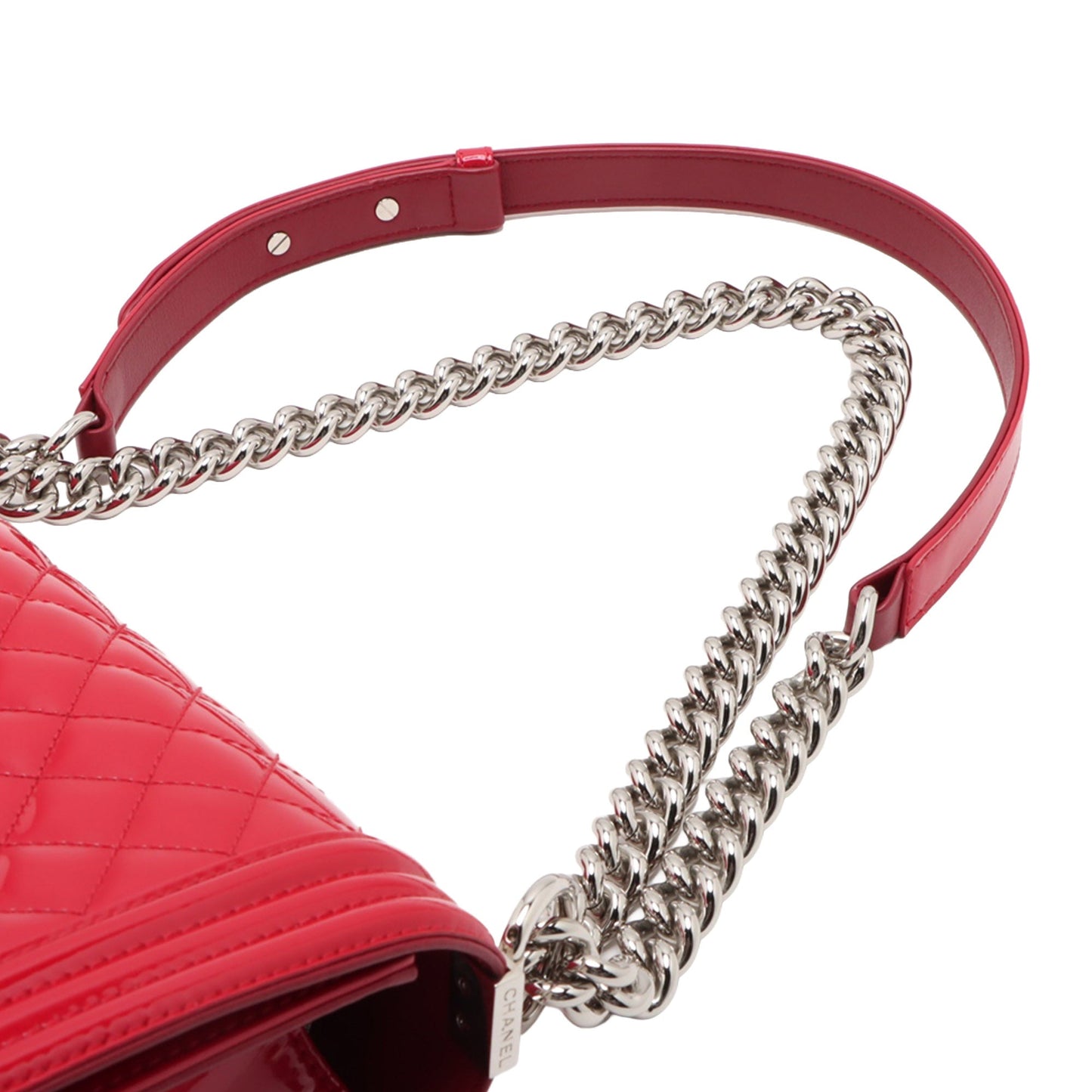 Chanel Old Medium Quilted Patent Acrylic Boy Flap
