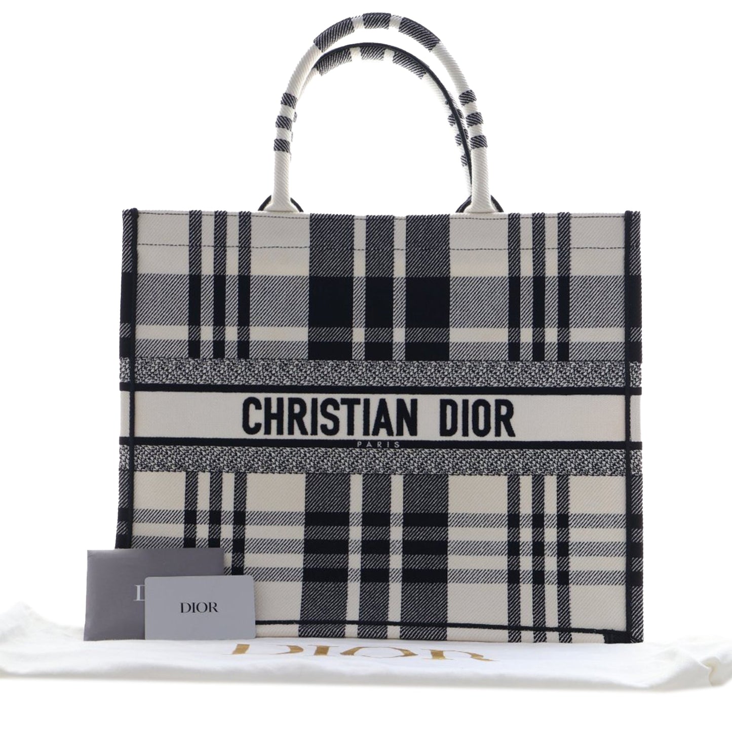Dior Large Embroidered Canvas Check n Dior Book Tote