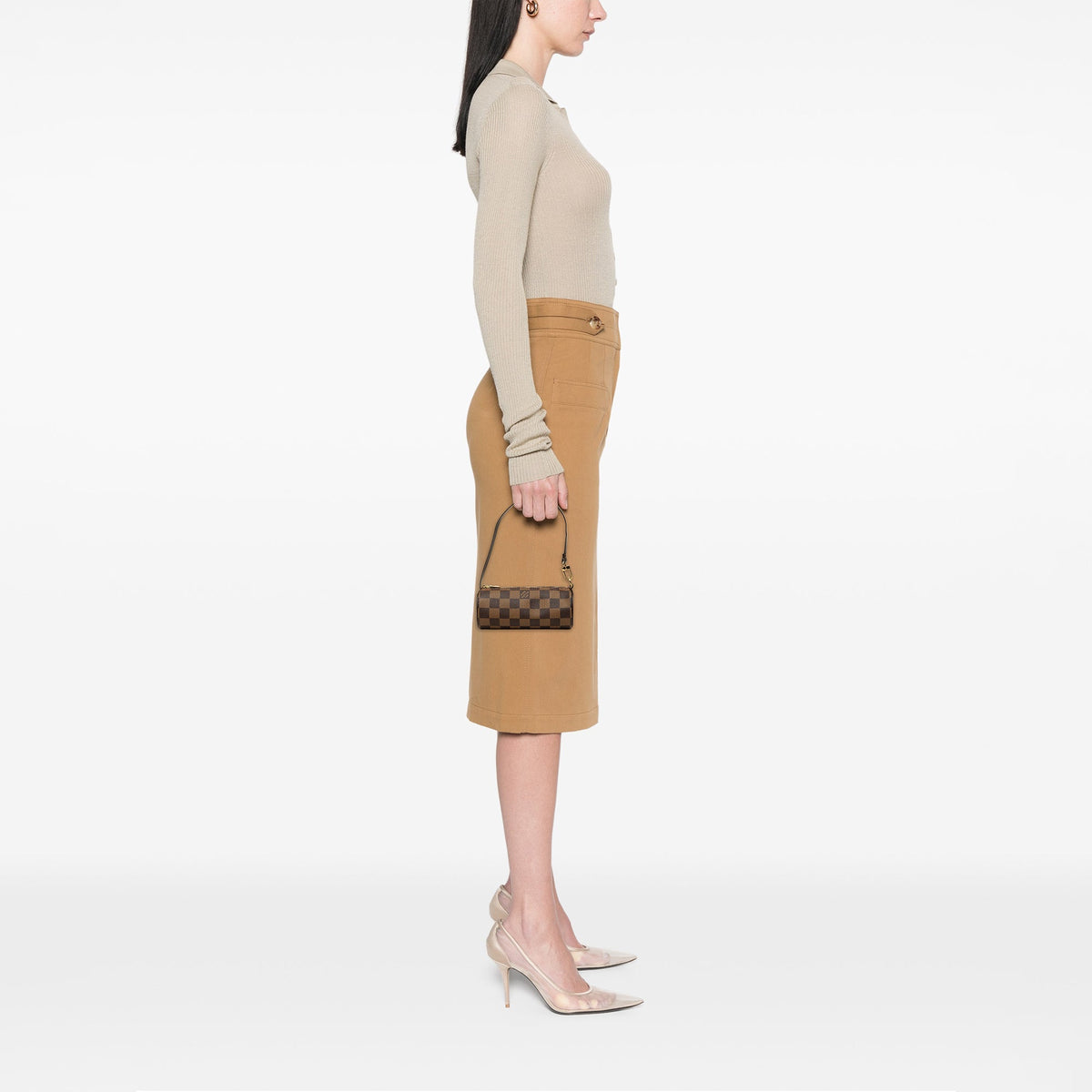 Louis Vuitton Damier Ebene Papillon Pochette — Brown