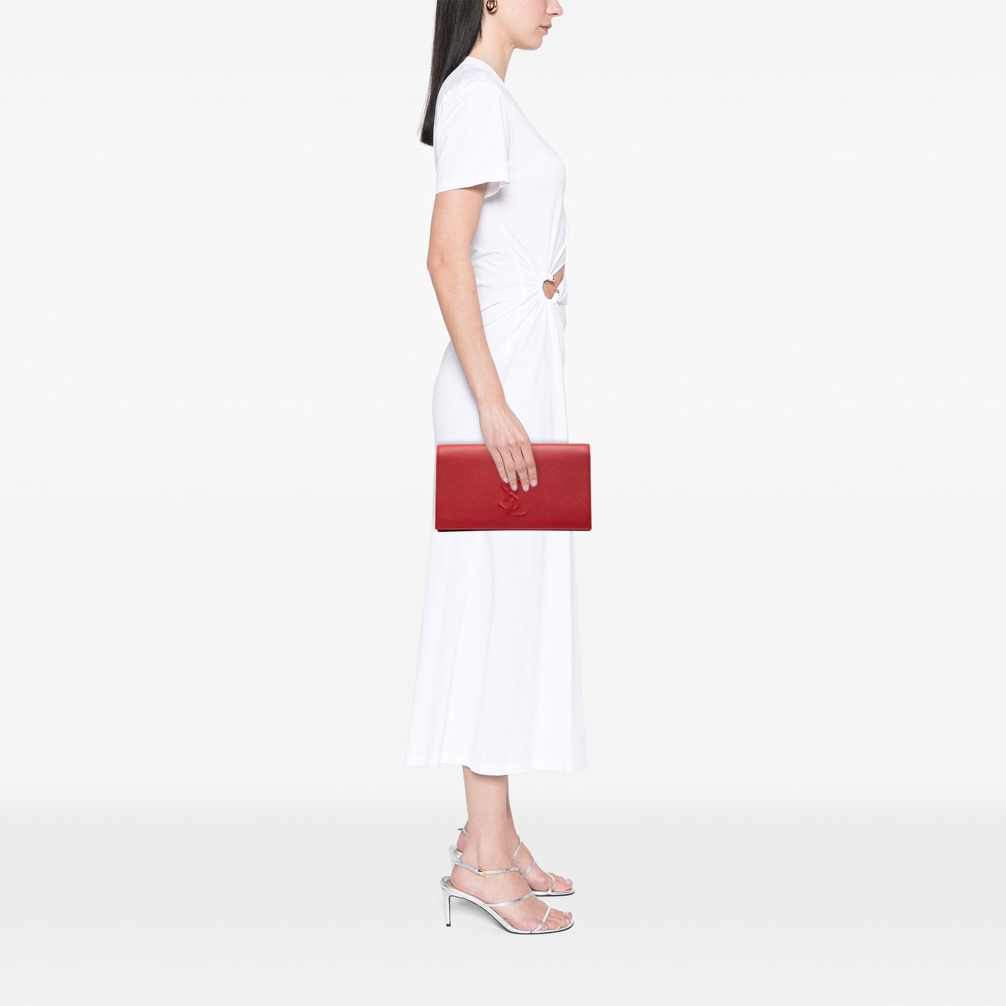 Saint Laurent Large Leather Belle de Jour Clutch