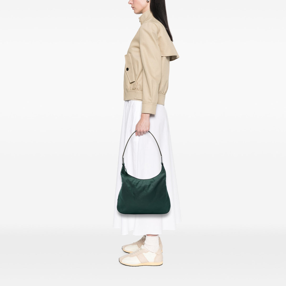 Prada Tessuto Shoulder Bag — Green