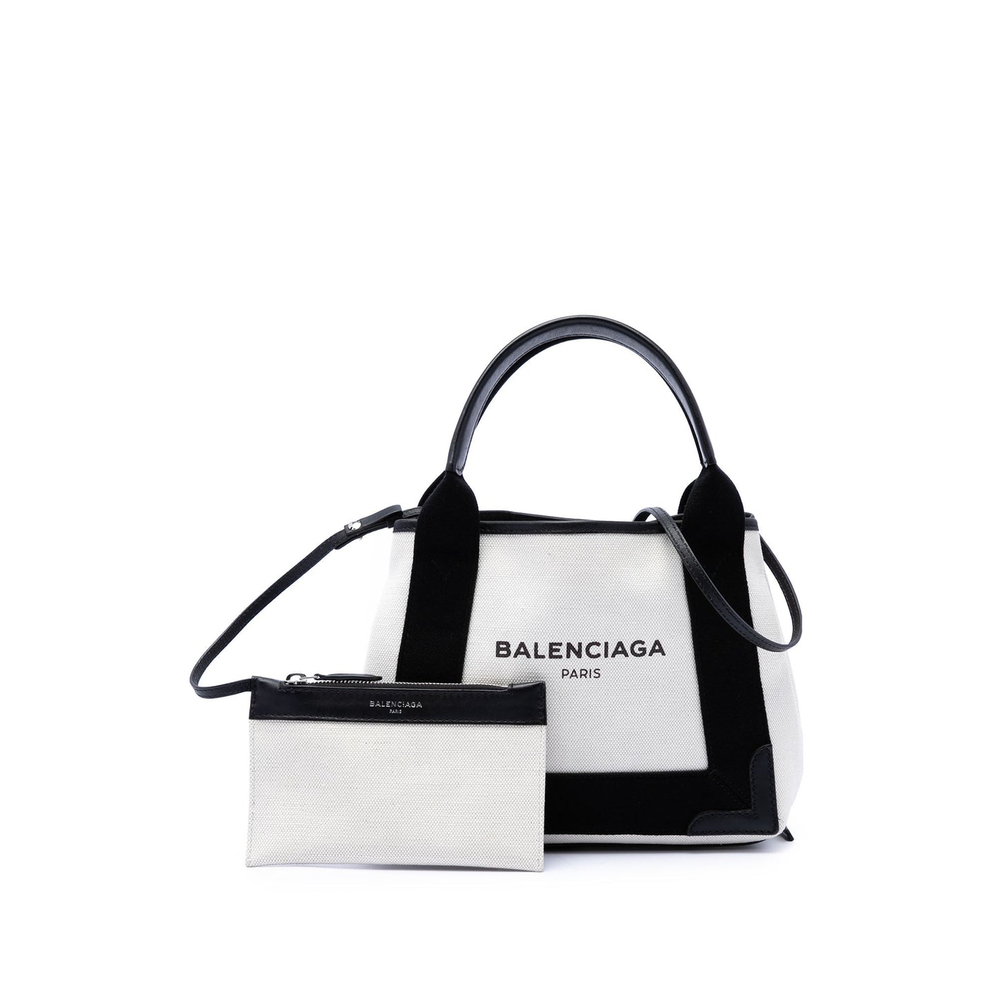 Balenciaga Canvas Navy Cabas XS