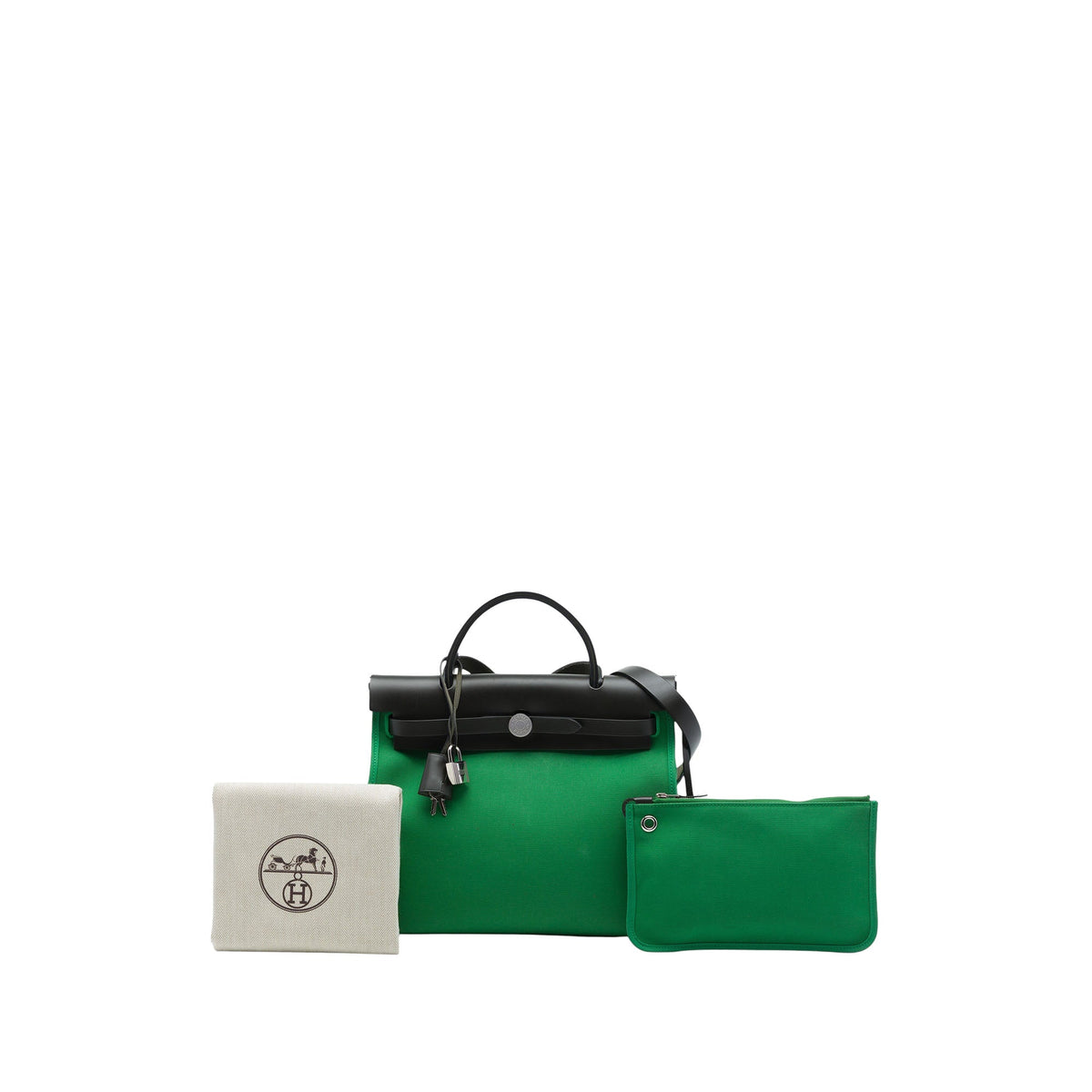 Hermès Toile Herbag Zip 31 — Green