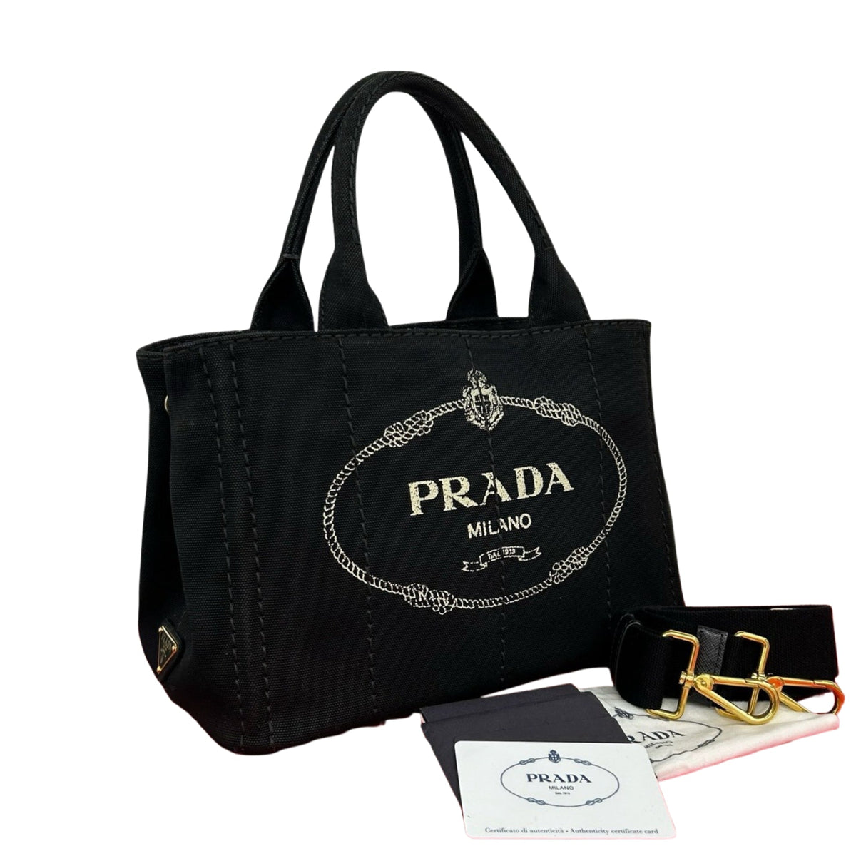 Prada Small Canvas Canapa Logo Tote