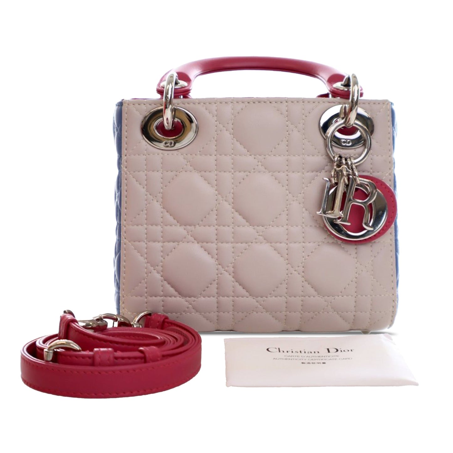 Dior Mini Tricolor Lambskin Cannage Lady Dior