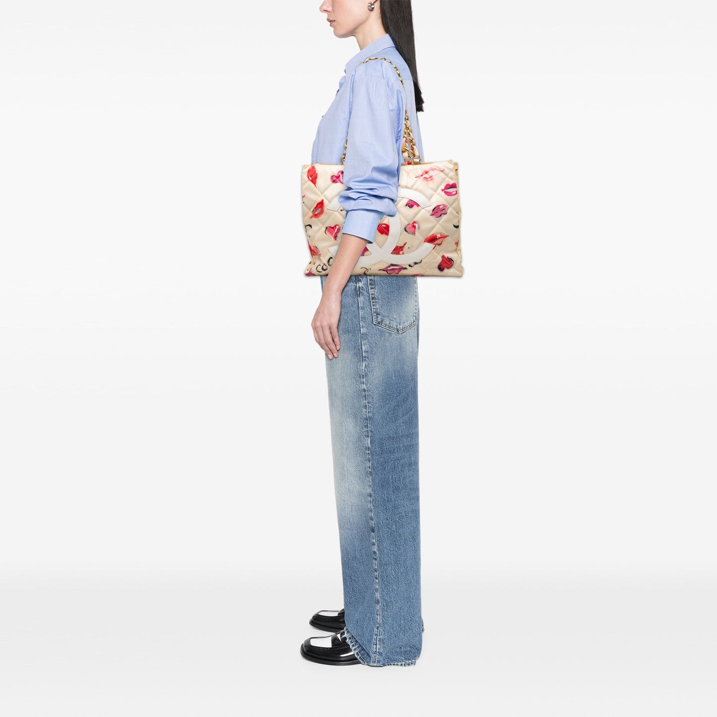 Chanel CC Coated Canvas Kisses and Lips Print Tote