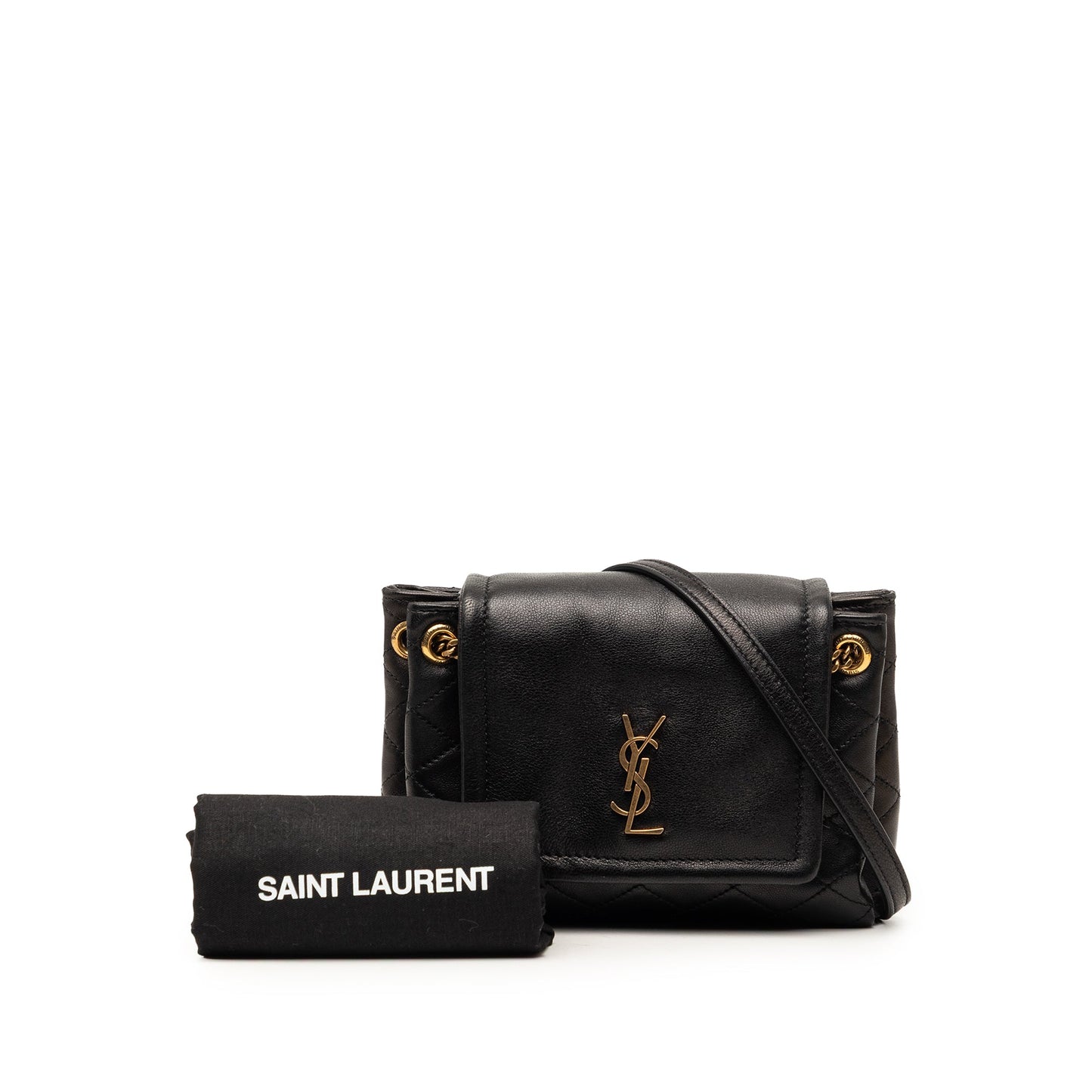 Saint Laurent Mini Quilted Lambskin Monogram Nolita Bag