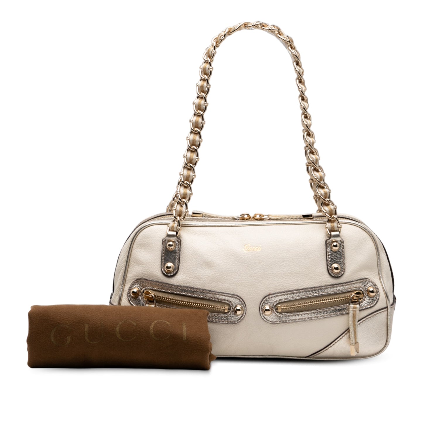 Gucci Small Leather Web Capri Shoulder Bag