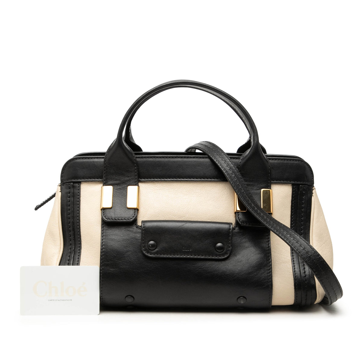 Chloé Small Bicolor Leather Alice Satchel