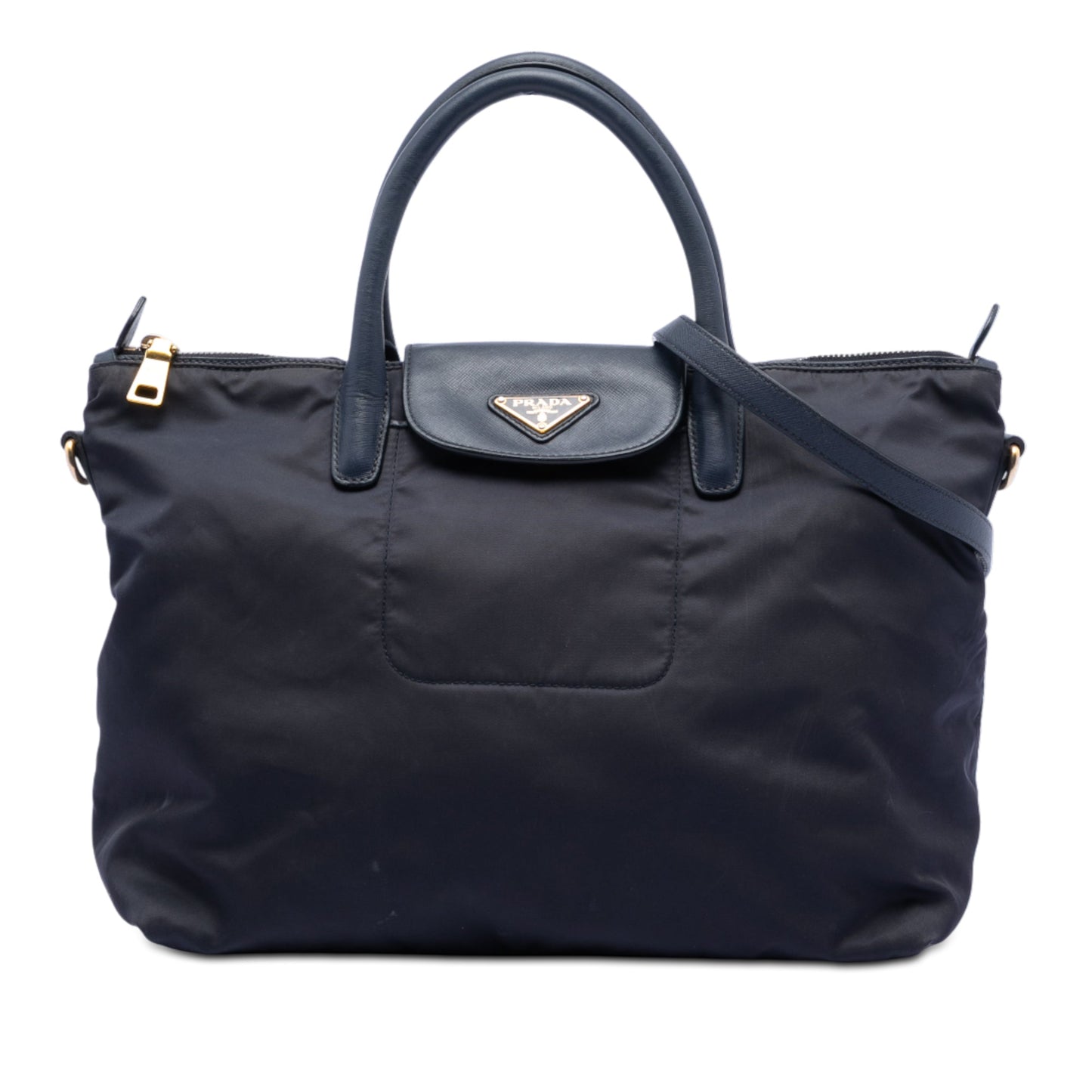 Prada Saffiano Trimmed Tessuto Satchel