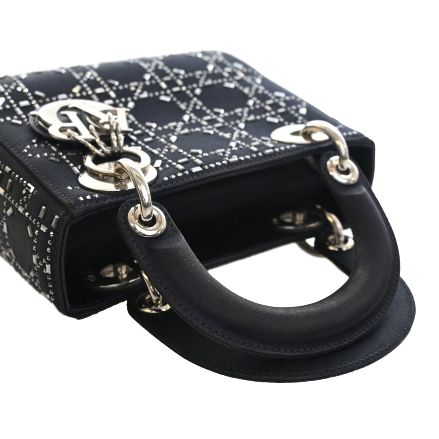 Dior Mini Satin Cannage Strass Crystal Embellished Lady Dior