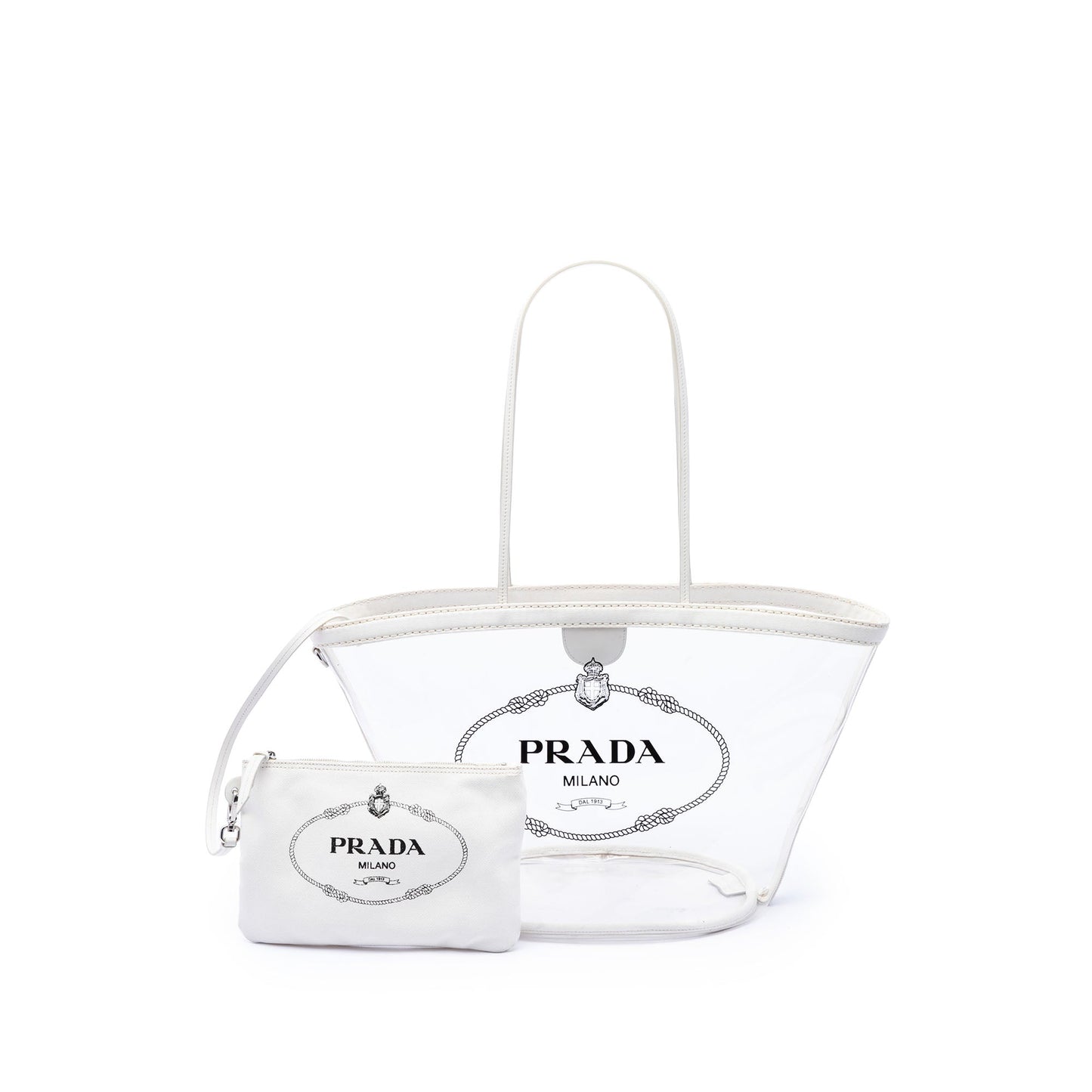 Prada PVC Canapa Logo Shopper Tote