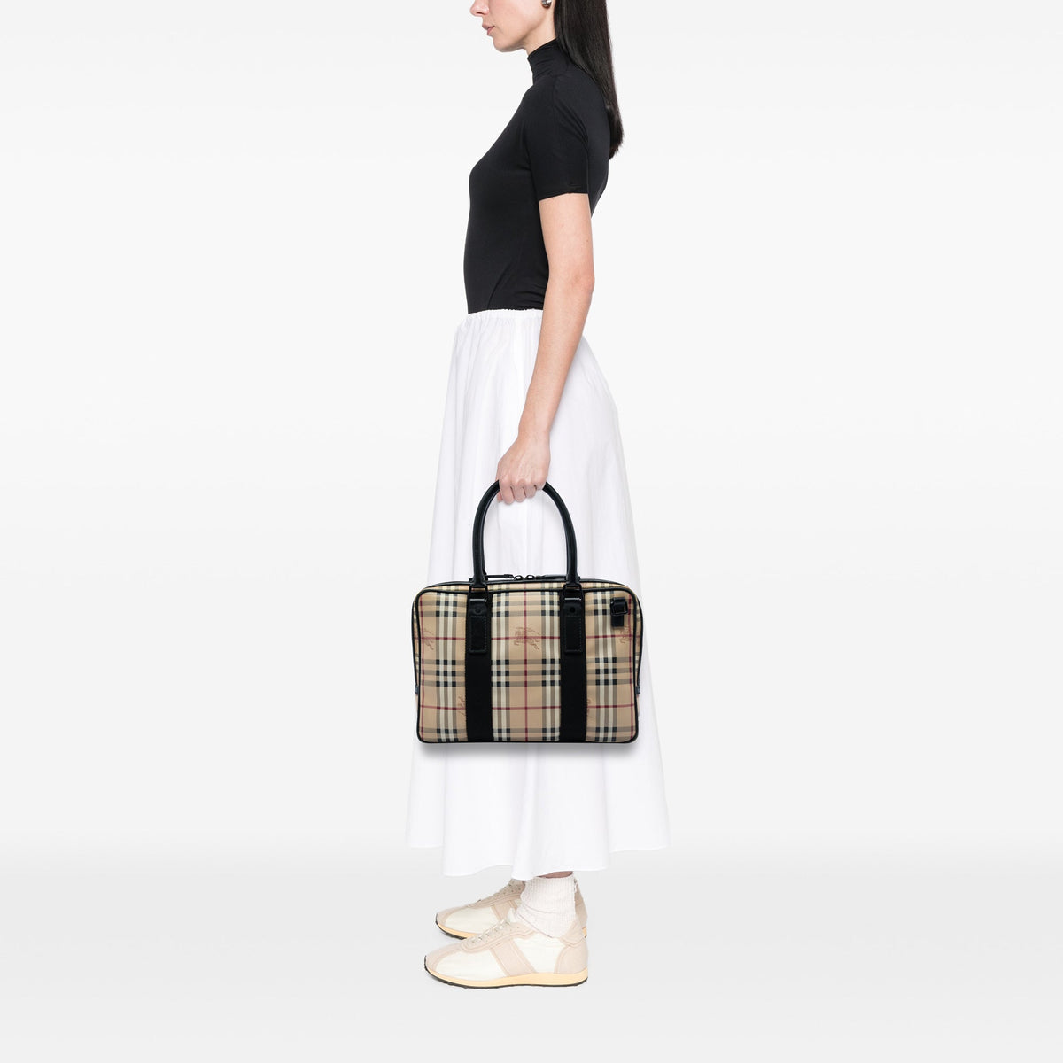 Burberry Haymarket Check Coated Canvas Business Bag