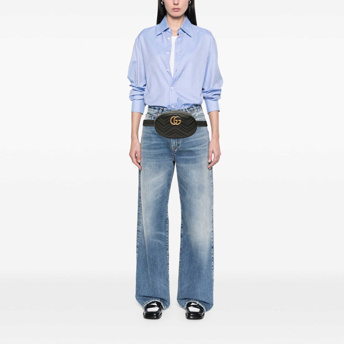 Gucci Large GG Marmont Matelasse Calfskin Belt Bag