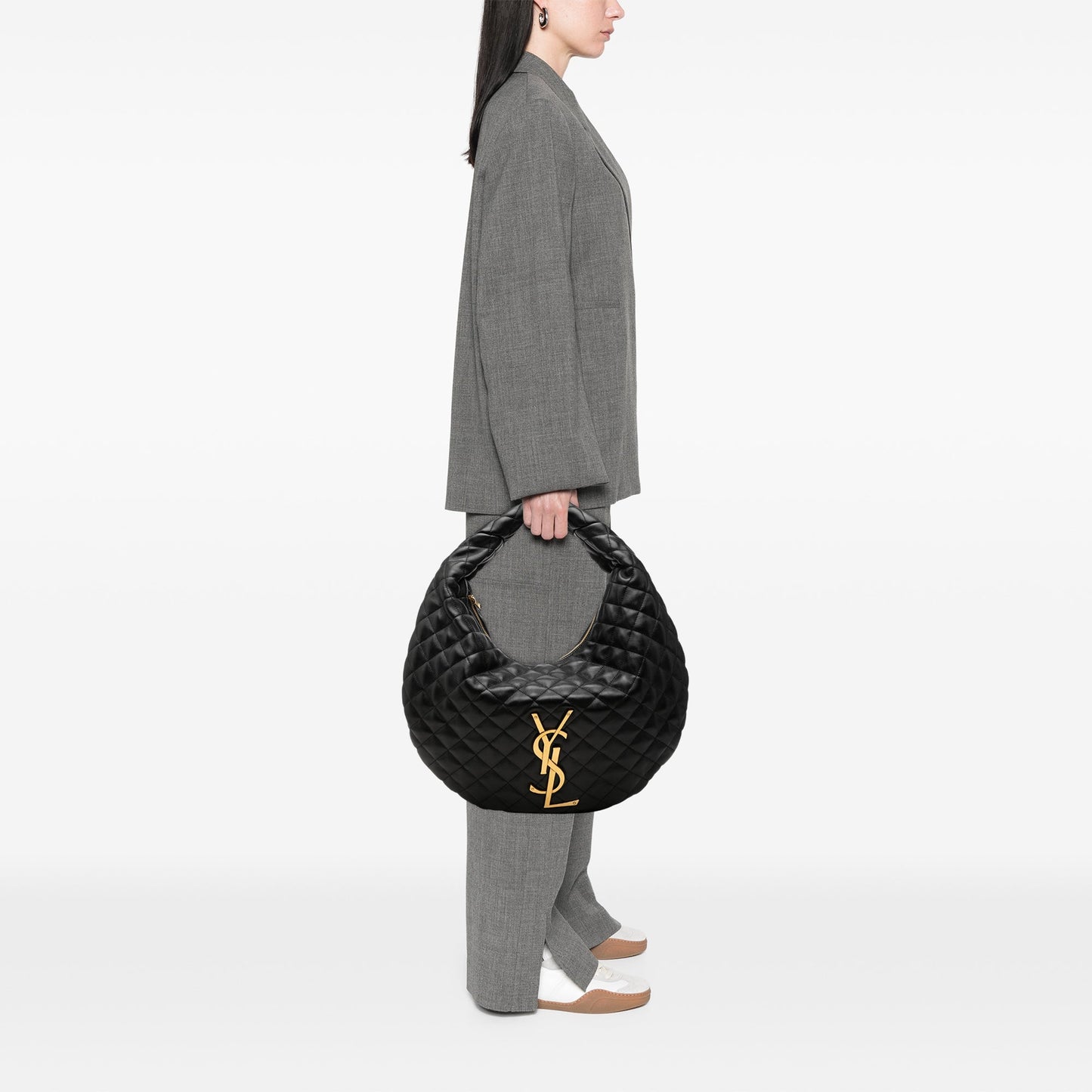 Saint Laurent Quilted Nappa Monogram Icare Hobo