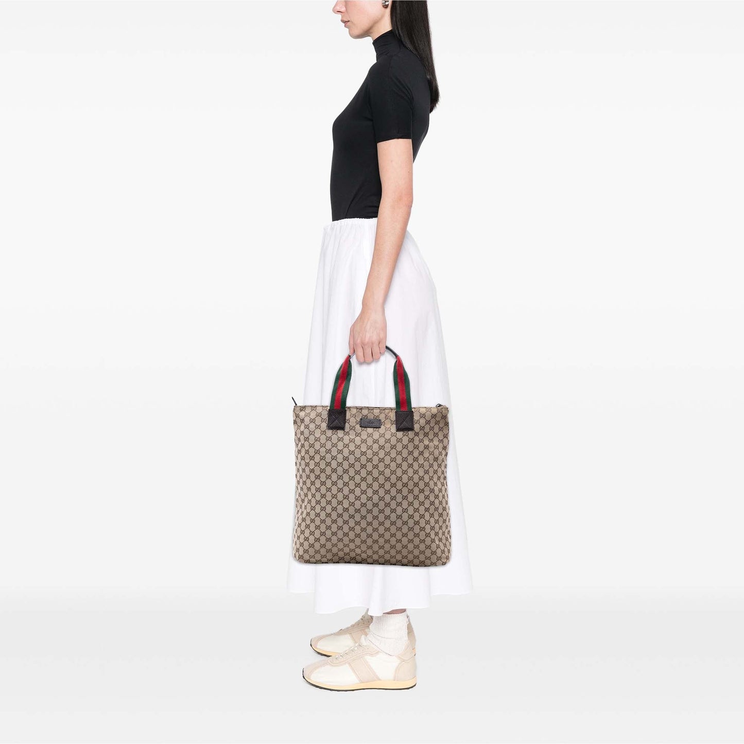 Gucci GG Canvas Web Vertical Tote