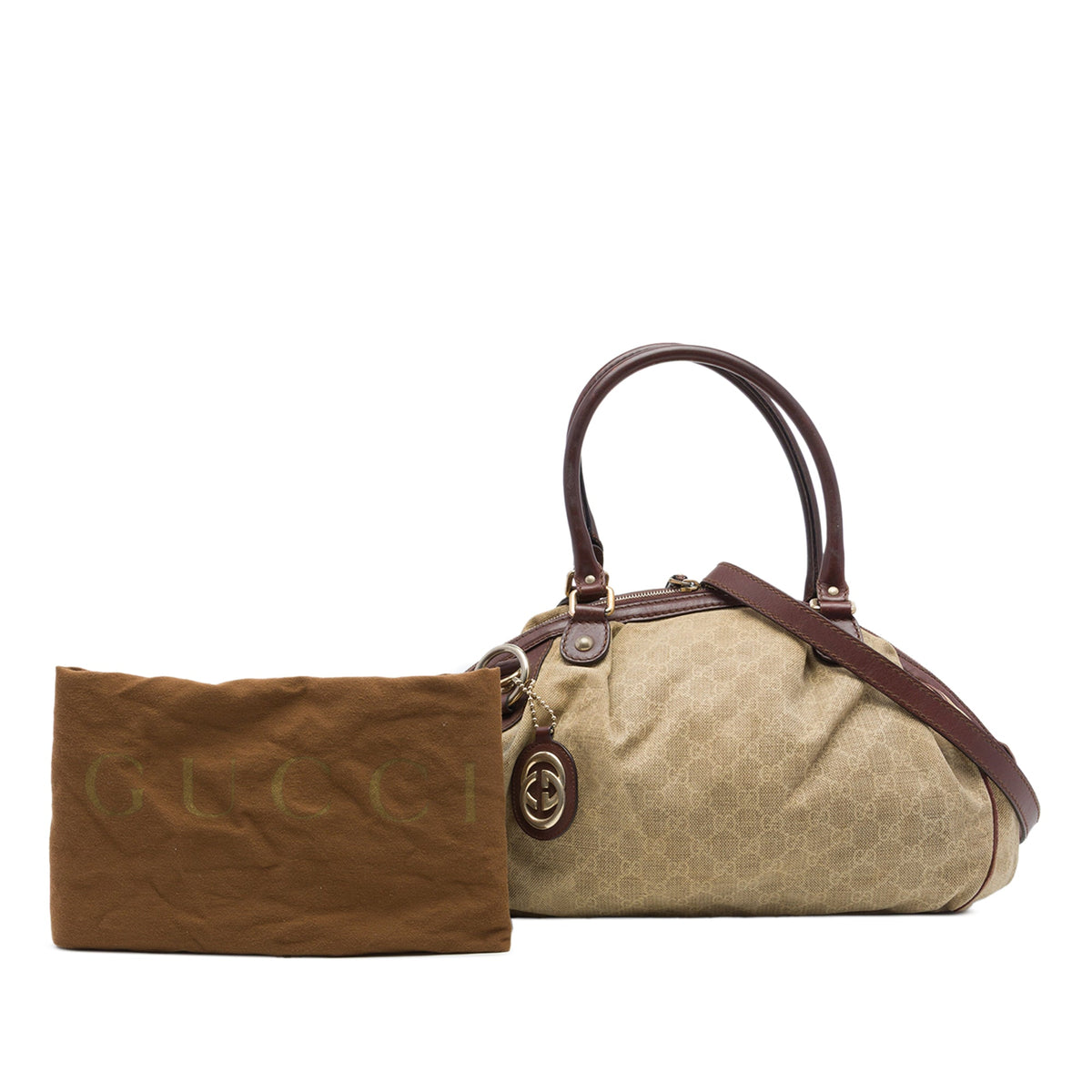 Gucci GG Canvas Sukey Satchel — Brown
