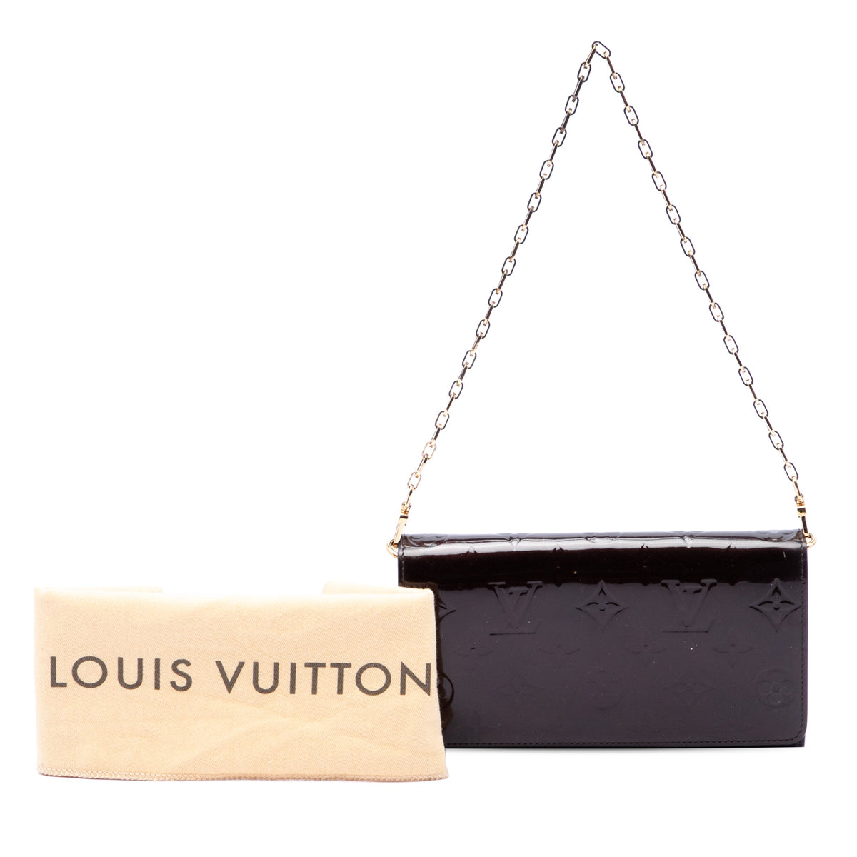 Louis Vuitton Monogram Vernis Portefeuille Sarah Chain Wallet