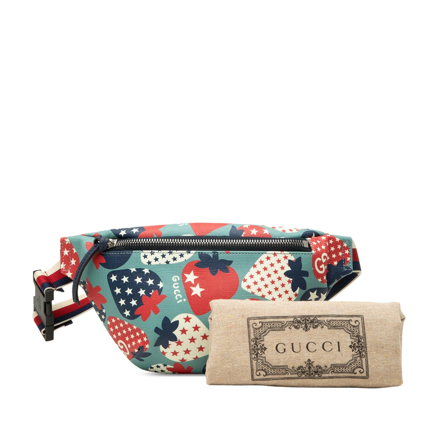 Gucci Kids Coated Canvas Cosmic Strawberries Web Belt Bag