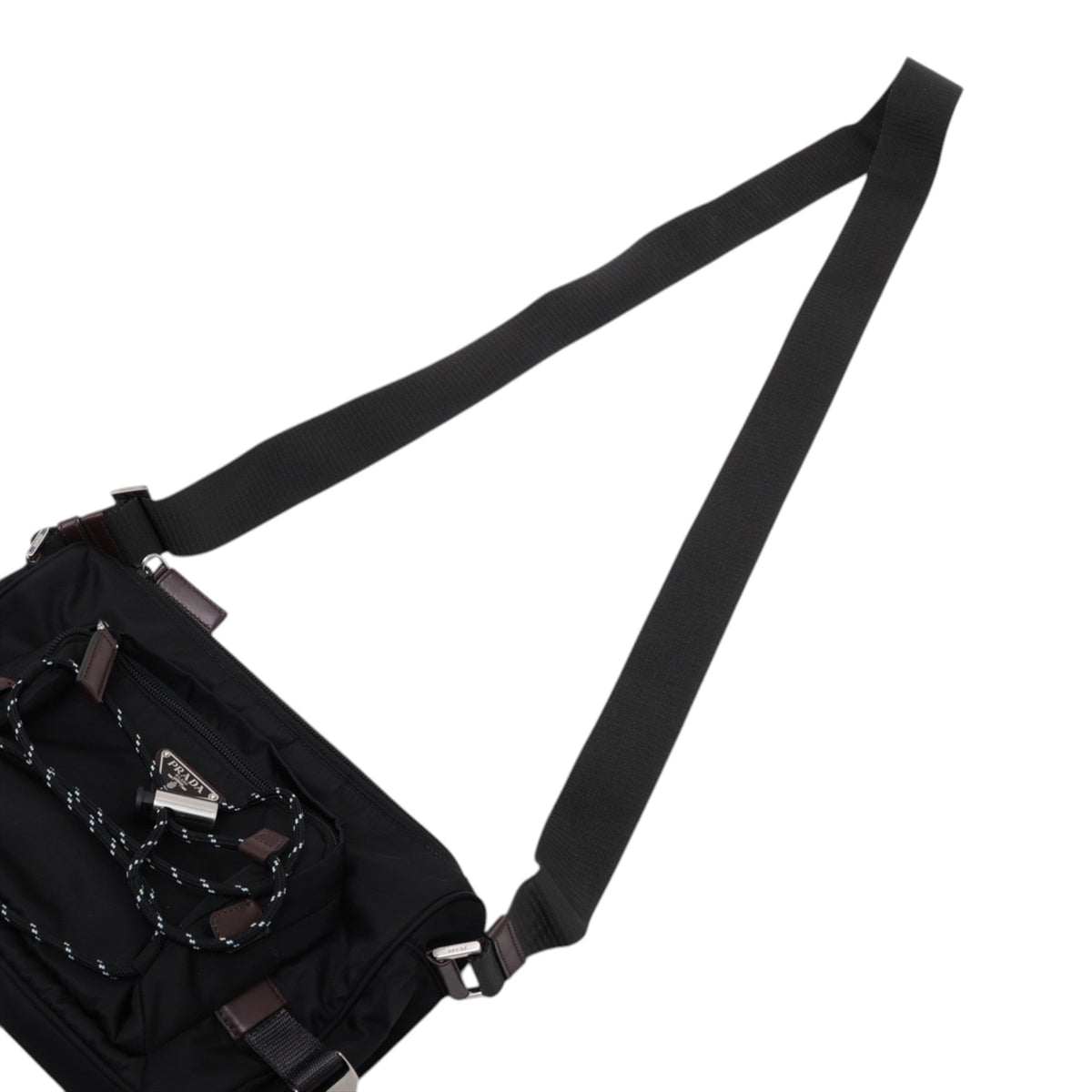 Prada Tessuto Zip Top Crossbody — Black