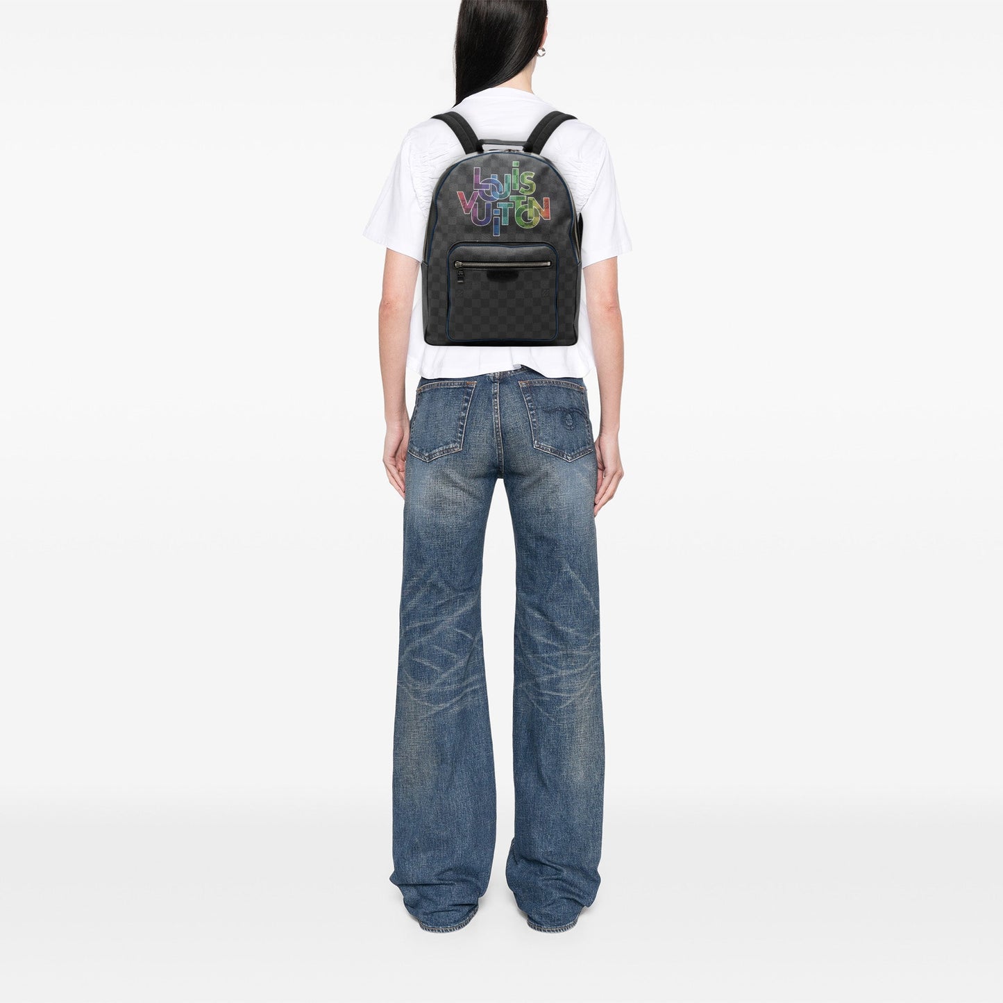 Louis Vuitton Limited Edition Damier Graphite Logo Rainbow Josh Backpack
