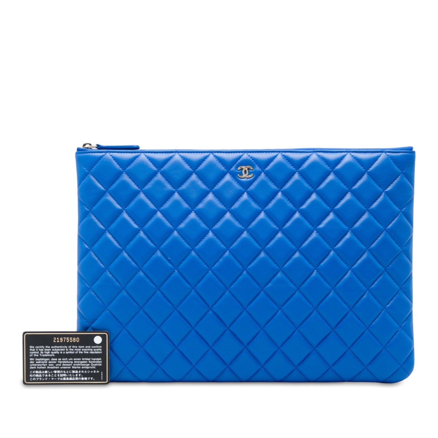 Chanel Large Quilted Lambskin O Case Clutch